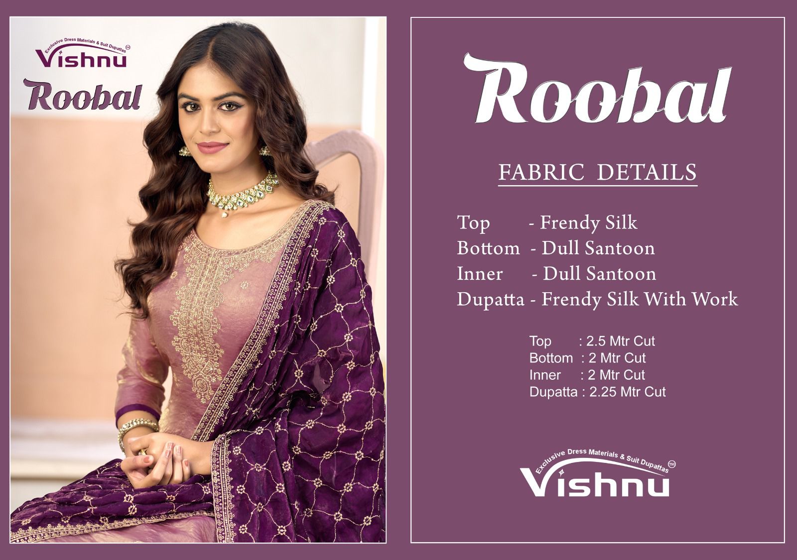 Roobal Vishnu Impex Silk Pant Style Suits Wholesaler India