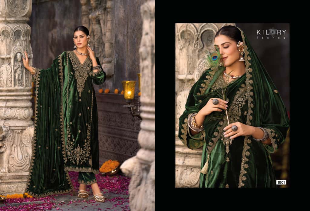 Rooh E Gulzaar Kilory Velvet Suits Manufacturer Gujarat
