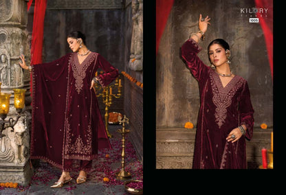 Rooh E Gulzaar Kilory Velvet Suits Manufacturer Gujarat