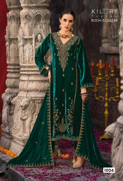 Rooh E Gulzaar Kilory Velvet Suits Manufacturer Gujarat