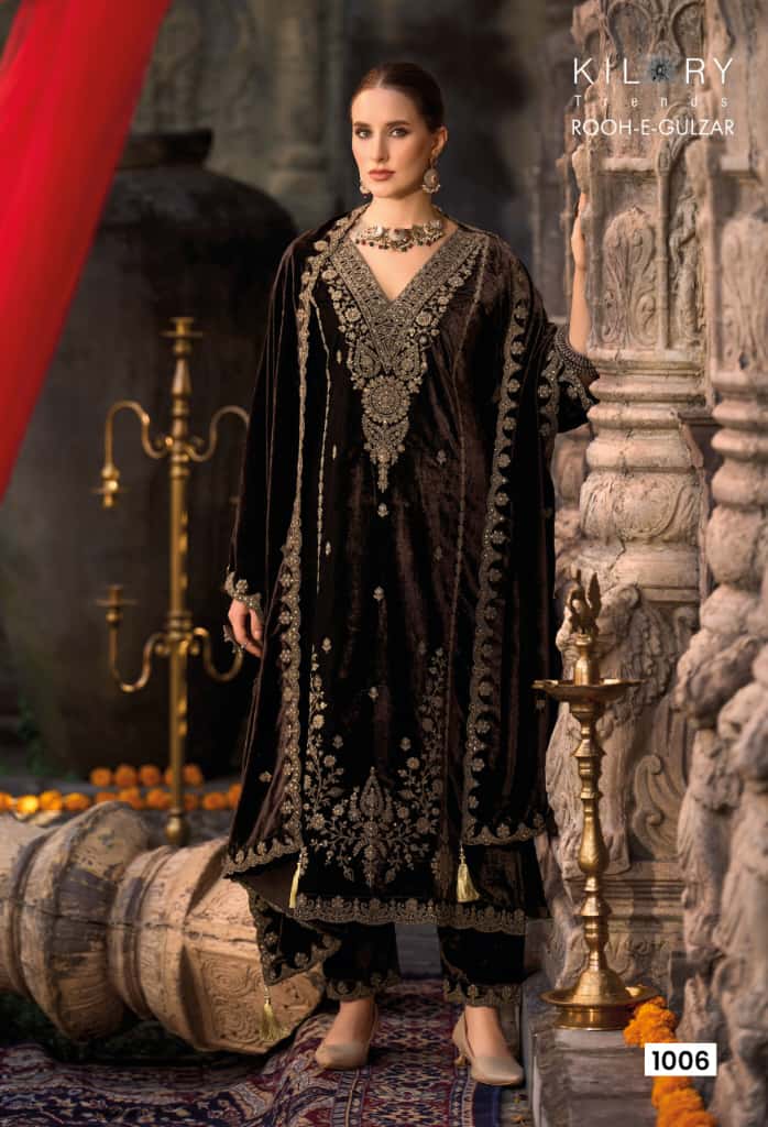 Rooh E Gulzaar Kilory Velvet Suits Manufacturer Gujarat