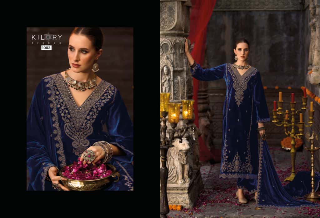 Rooh E Gulzaar Kilory Velvet Suits Manufacturer Gujarat
