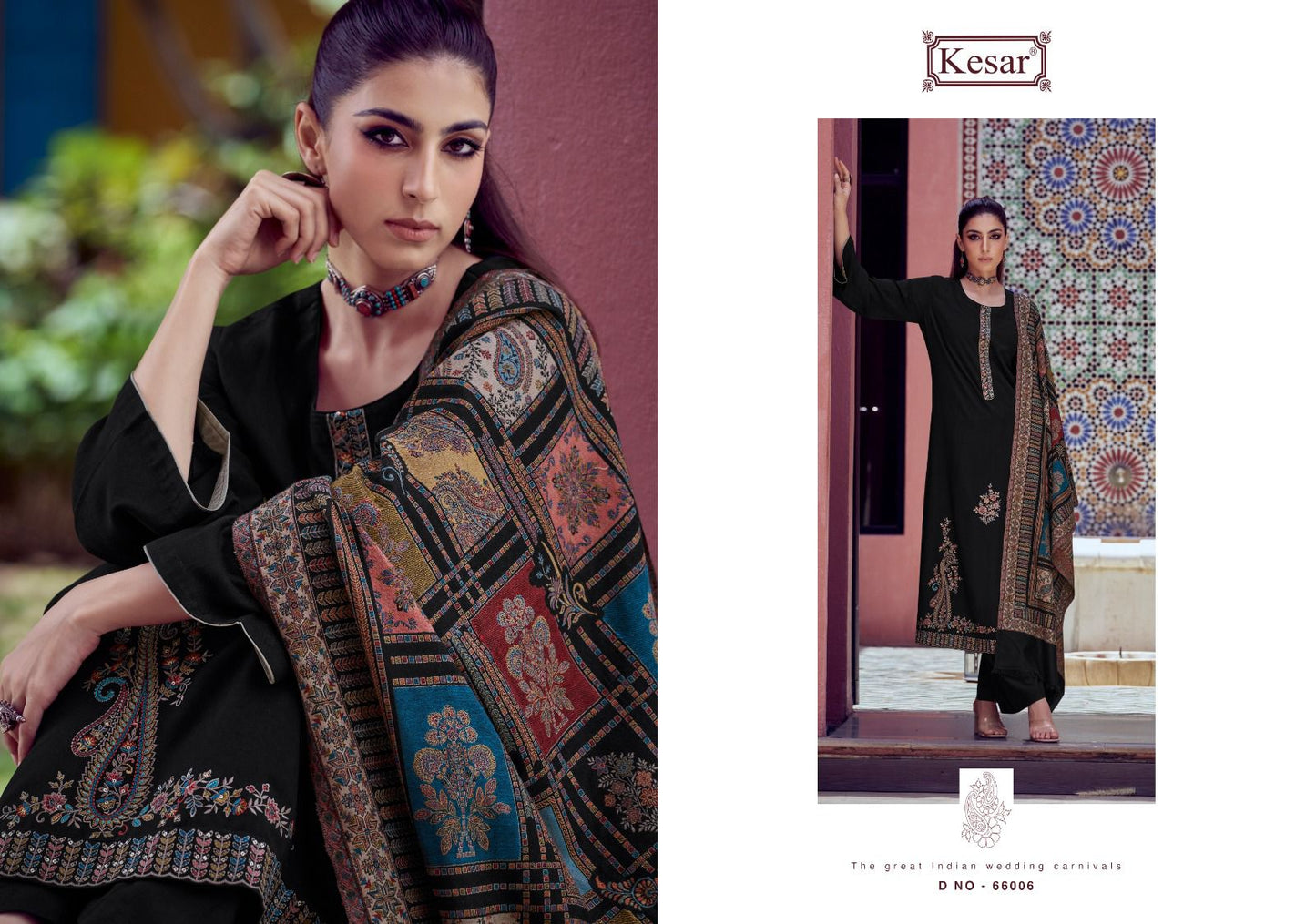 Rooh Kesar Twill Pashmina Suits Supplier