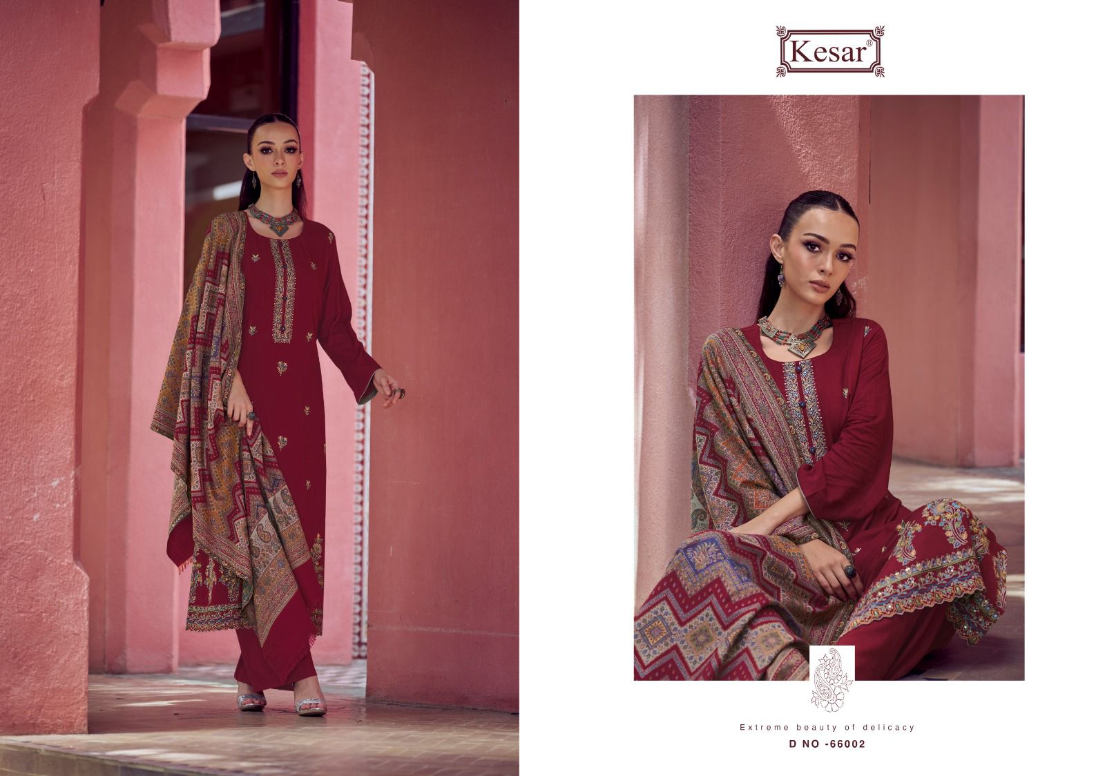 Rooh Kesar Twill Pashmina Suits Supplier