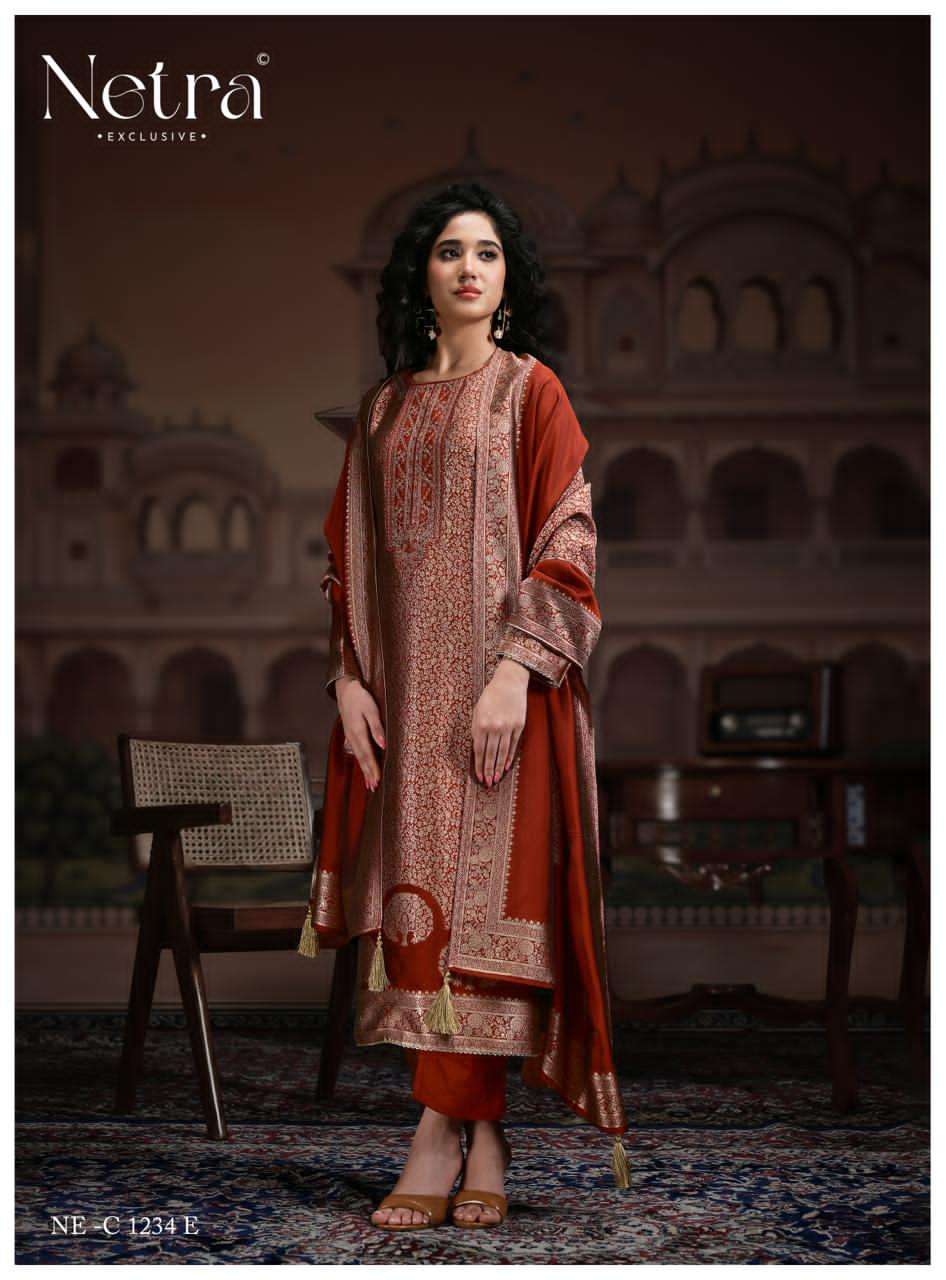 Rooh Netra Woven Silk Pant Style Suits Supplier