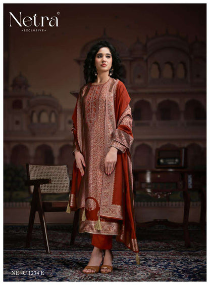 Rooh Netra Woven Silk Pant Style Suits Supplier