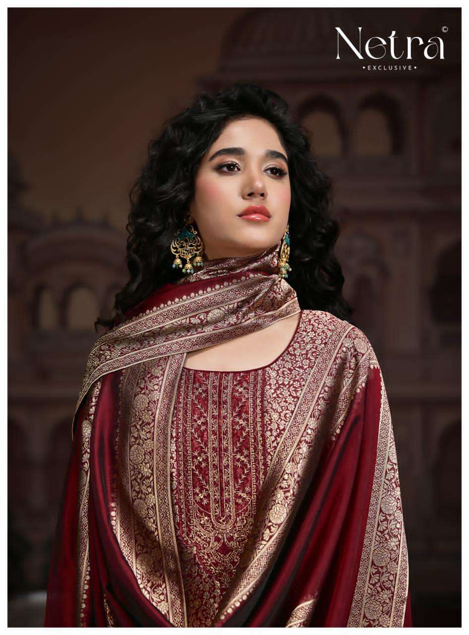 Rooh Netra Woven Silk Pant Style Suits Supplier