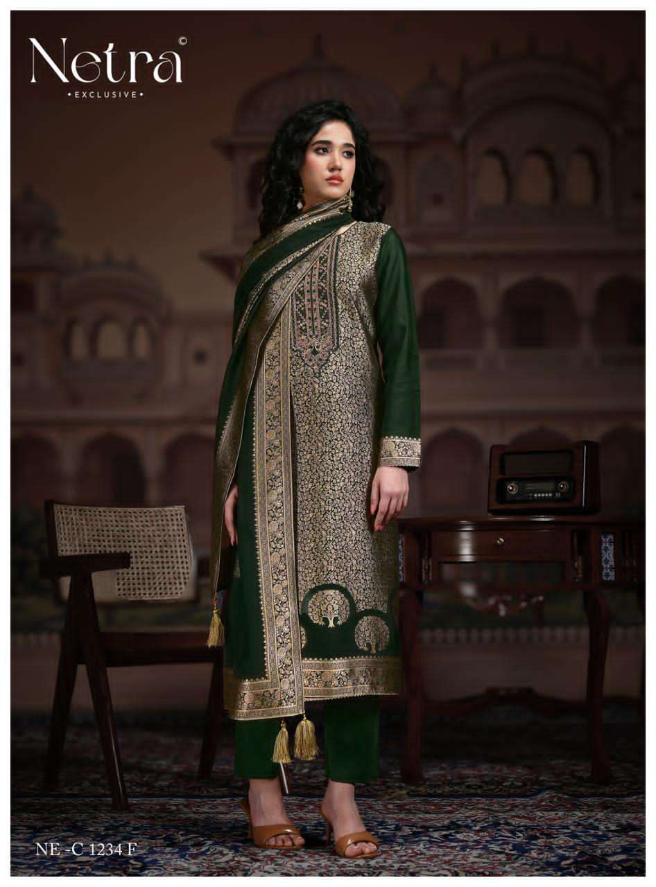 Rooh Netra Woven Silk Pant Style Suits Supplier