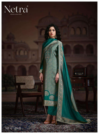 Rooh Netra Woven Silk Pant Style Suits Supplier