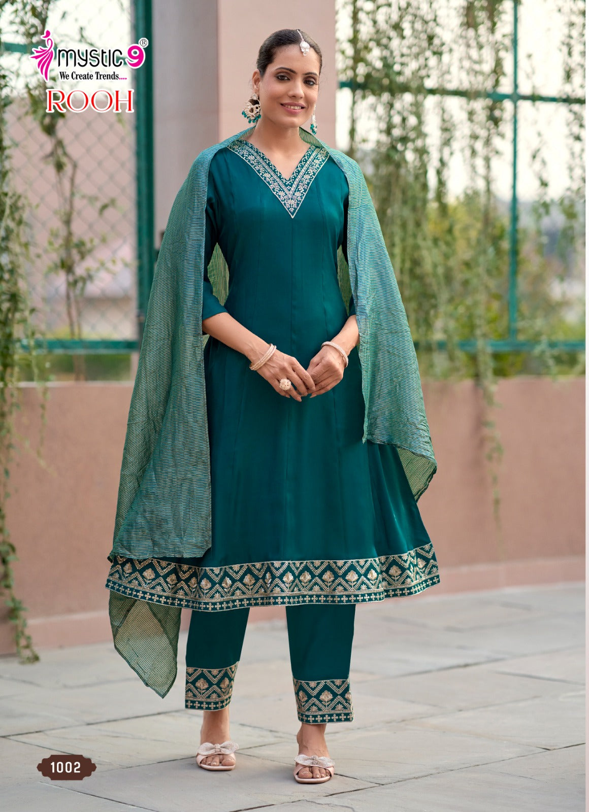 Rooh Vol 1 Mystic 9 Roman Readymade Anarkali Suits Exporter Gujarat