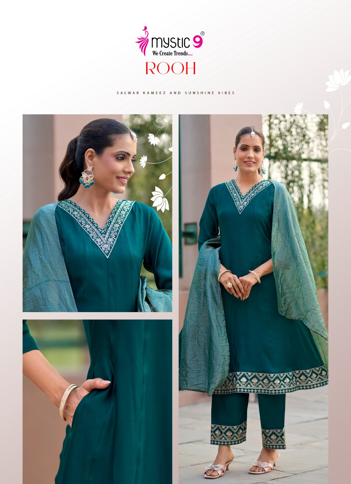 Rooh Vol 1 Mystic 9 Roman Readymade Anarkali Suits Exporter Gujarat