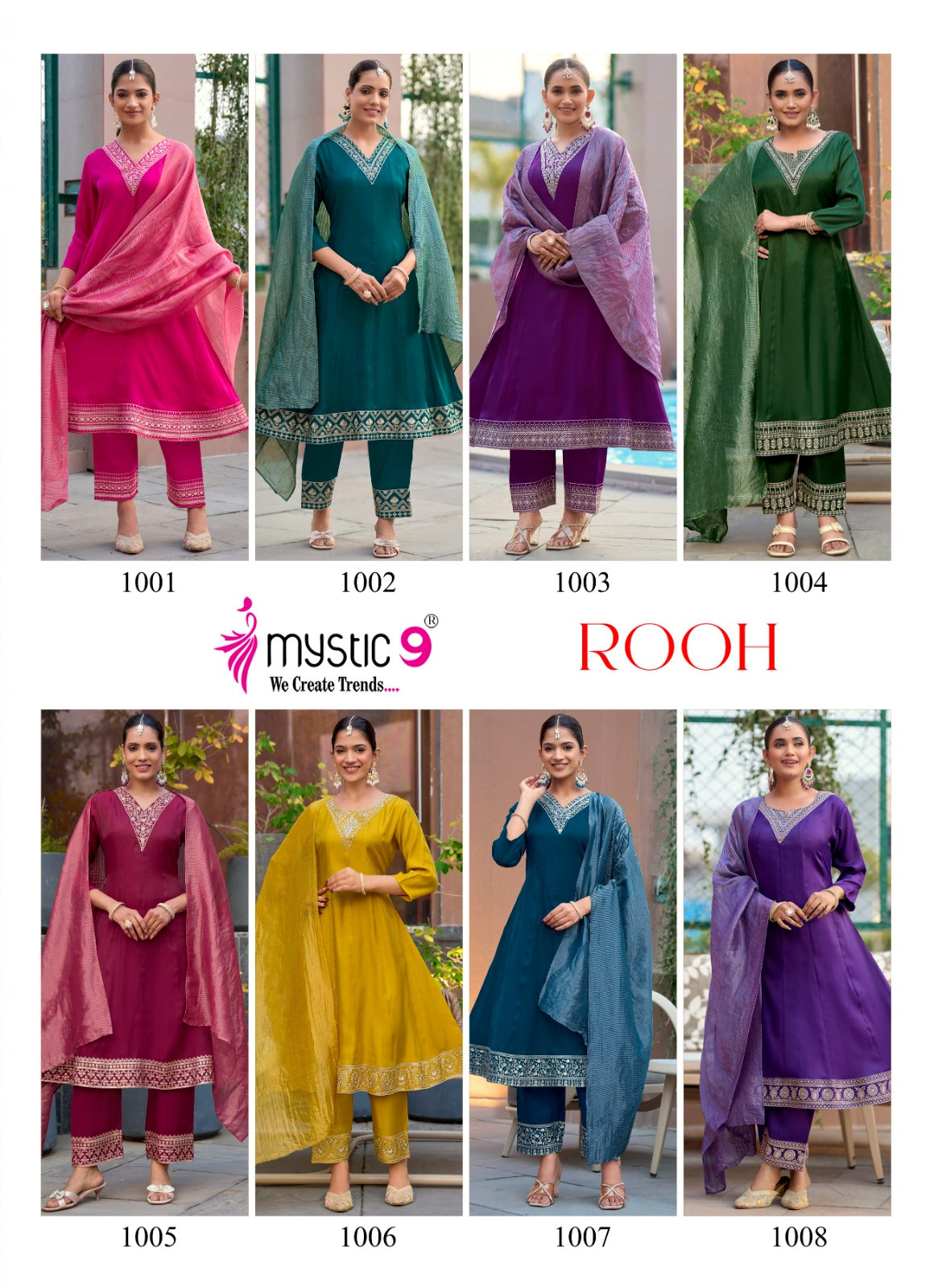 Rooh Vol 1 Mystic 9 Roman Readymade Anarkali Suits Exporter Gujarat