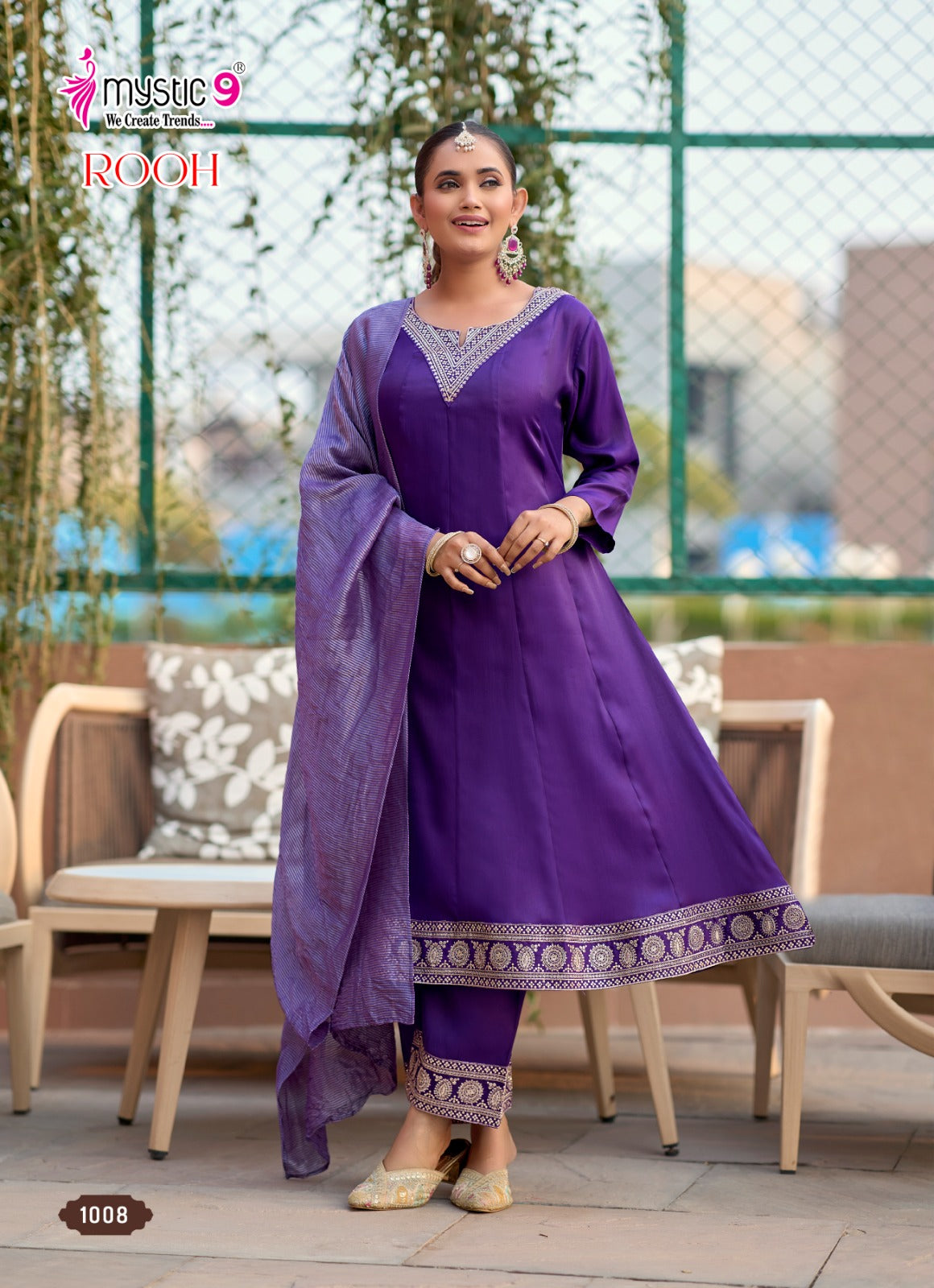 Rooh Vol 1 Mystic 9 Roman Readymade Anarkali Suits Exporter Gujarat