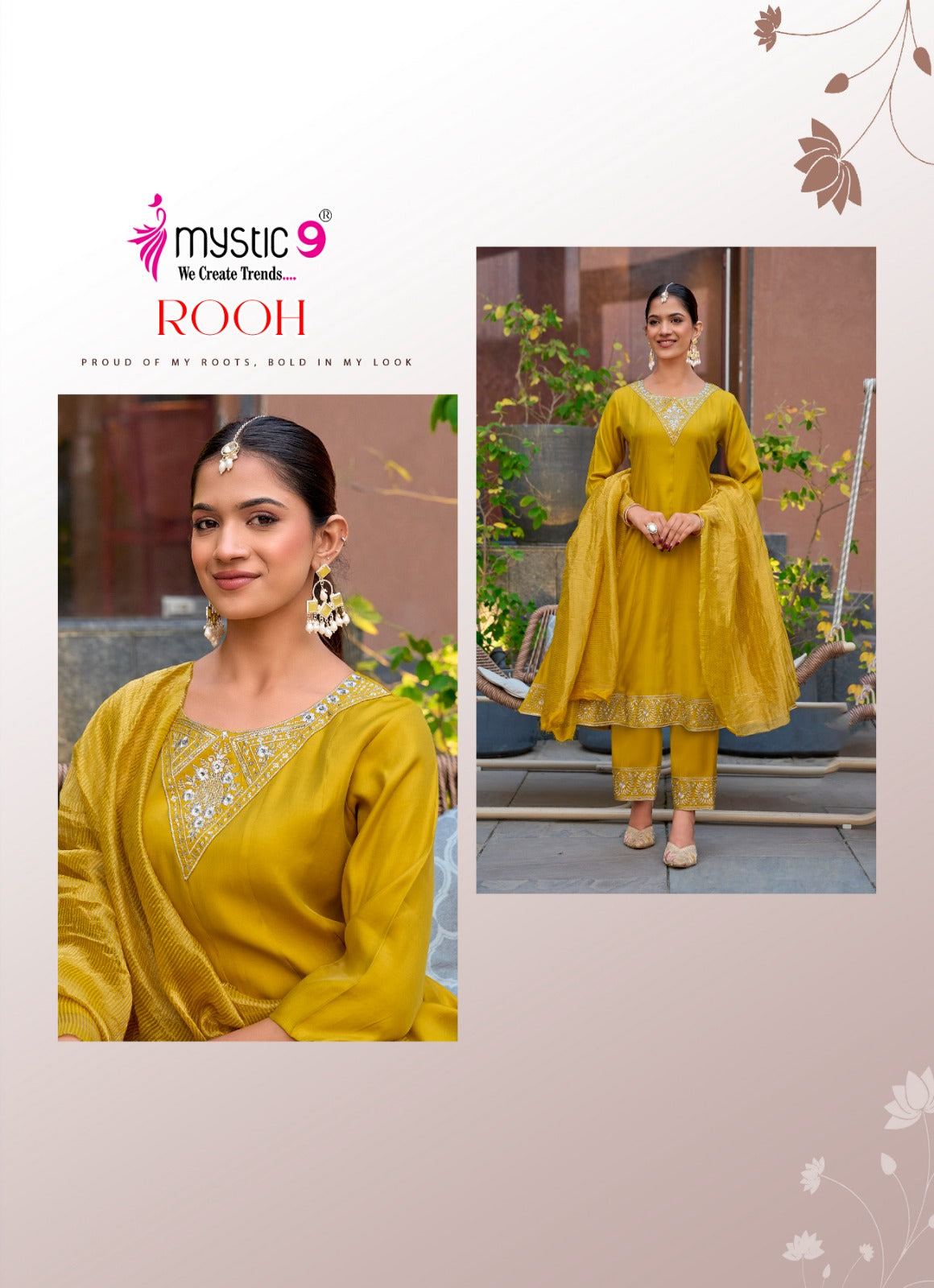 Rooh Vol 1 Mystic 9 Roman Readymade Anarkali Suits Exporter Gujarat