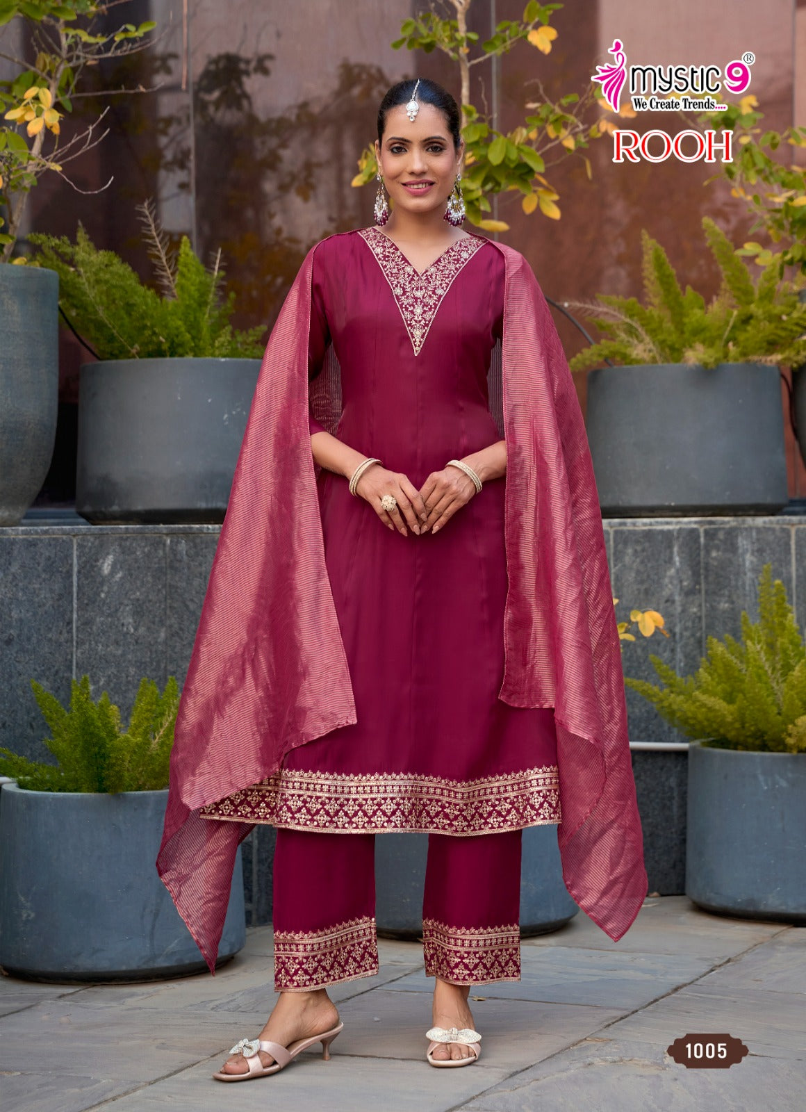 Rooh Vol 1 Mystic 9 Roman Readymade Anarkali Suits Exporter Gujarat