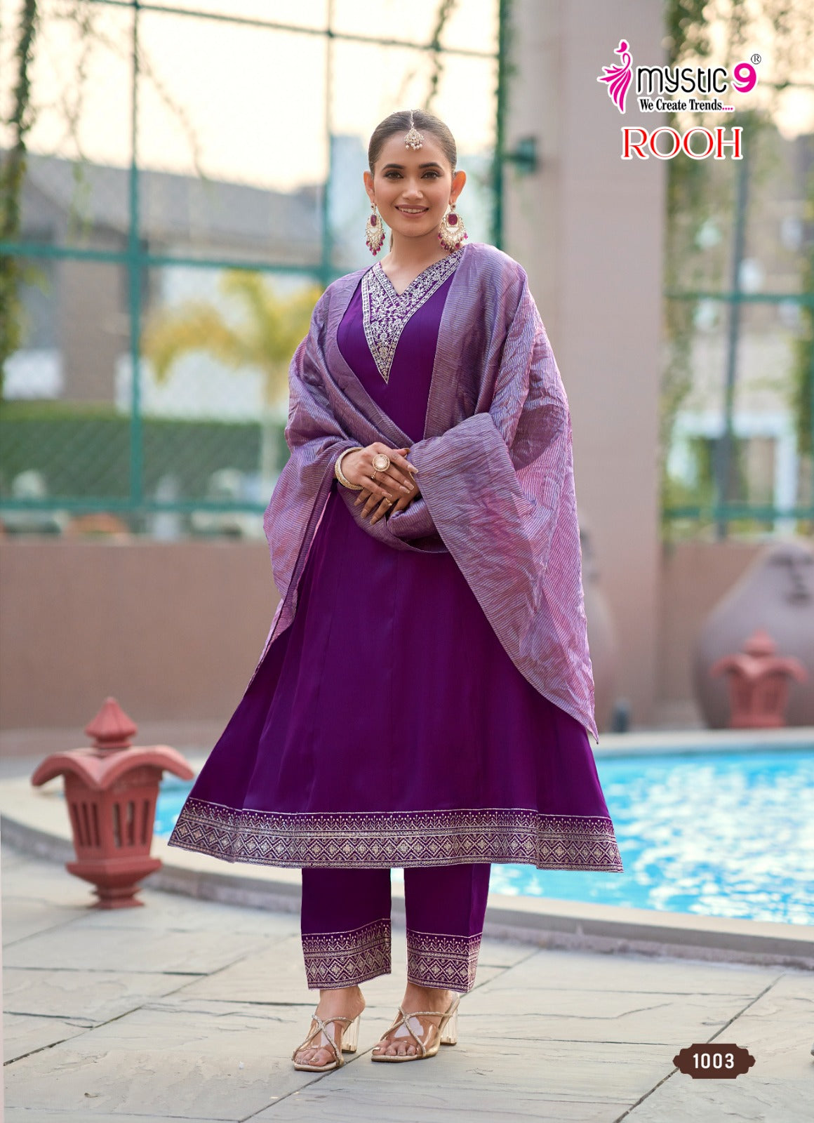 Rooh Vol 1 Mystic 9 Roman Readymade Anarkali Suits Exporter Gujarat