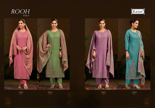 Rooh Vol 3 Kesar Viscose Pashmina Suits Wholesaler Ahmedabad
