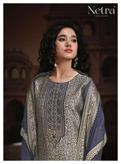 Rooh Vol 3 Netra Woven Silk Pant Style Suits Exporter Ahmedabad