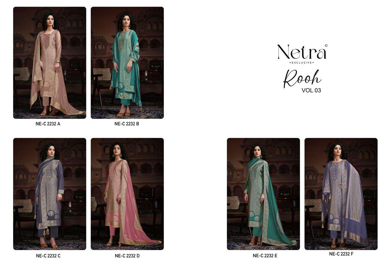 Rooh Vol 3 Netra Woven Silk Pant Style Suits Exporter Ahmedabad