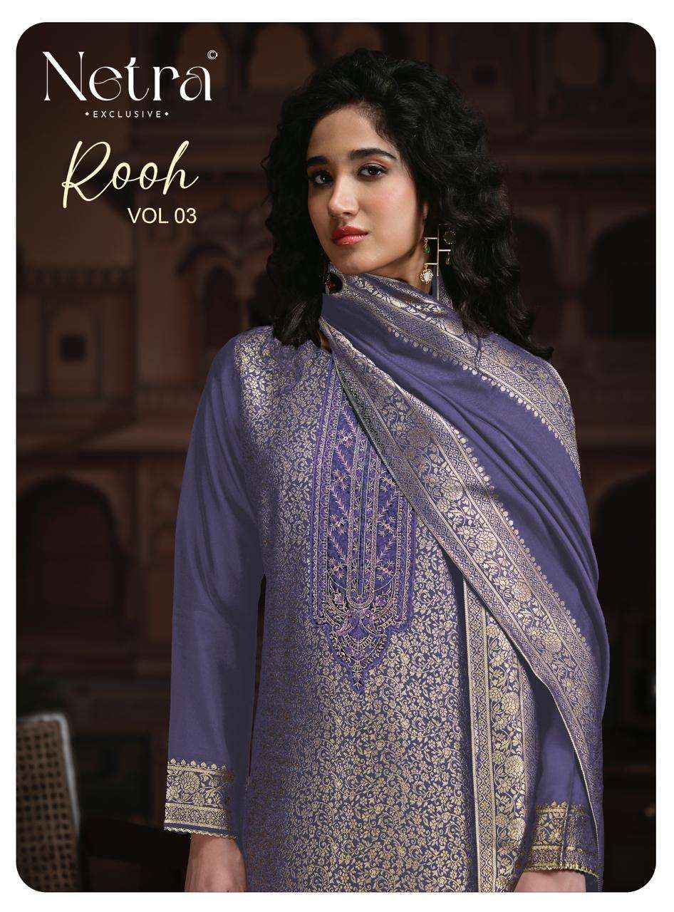Rooh Vol 3 Netra Woven Silk Pant Style Suits Exporter Ahmedabad