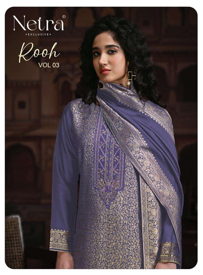 Rooh Vol 3 Netra Woven Silk Pant Style Suits Exporter Ahmedabad