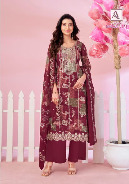Roohani Libas Alok Cambric Cotton Karachi Salwar Suits Wholesale Price