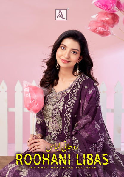 Roohani Libas Alok Cambric Cotton Karachi Salwar Suits Wholesale Price