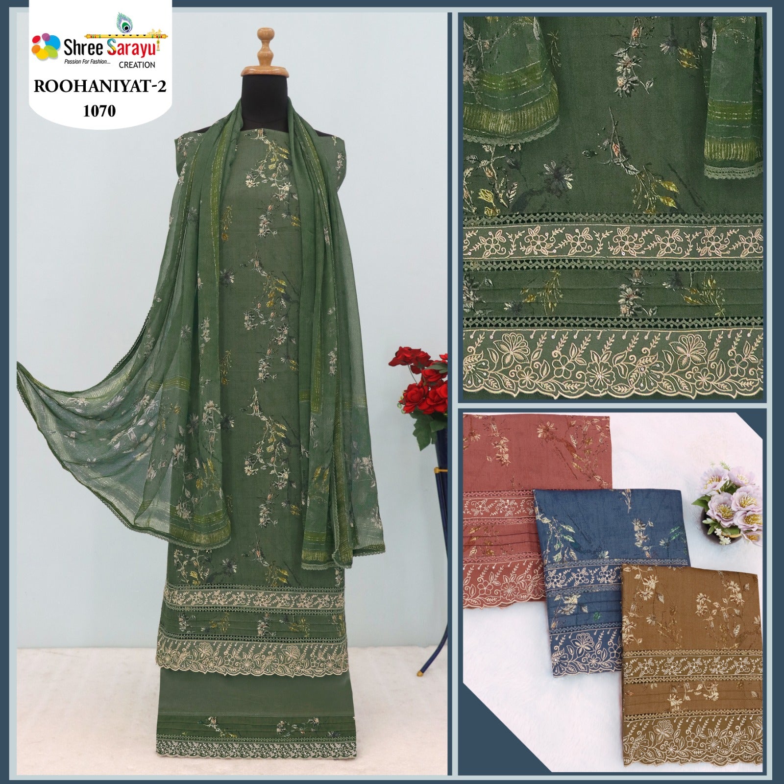 Roohaniyat 2 Shree Sarayu Creation Cotton Salwar Suits Wholesaler India