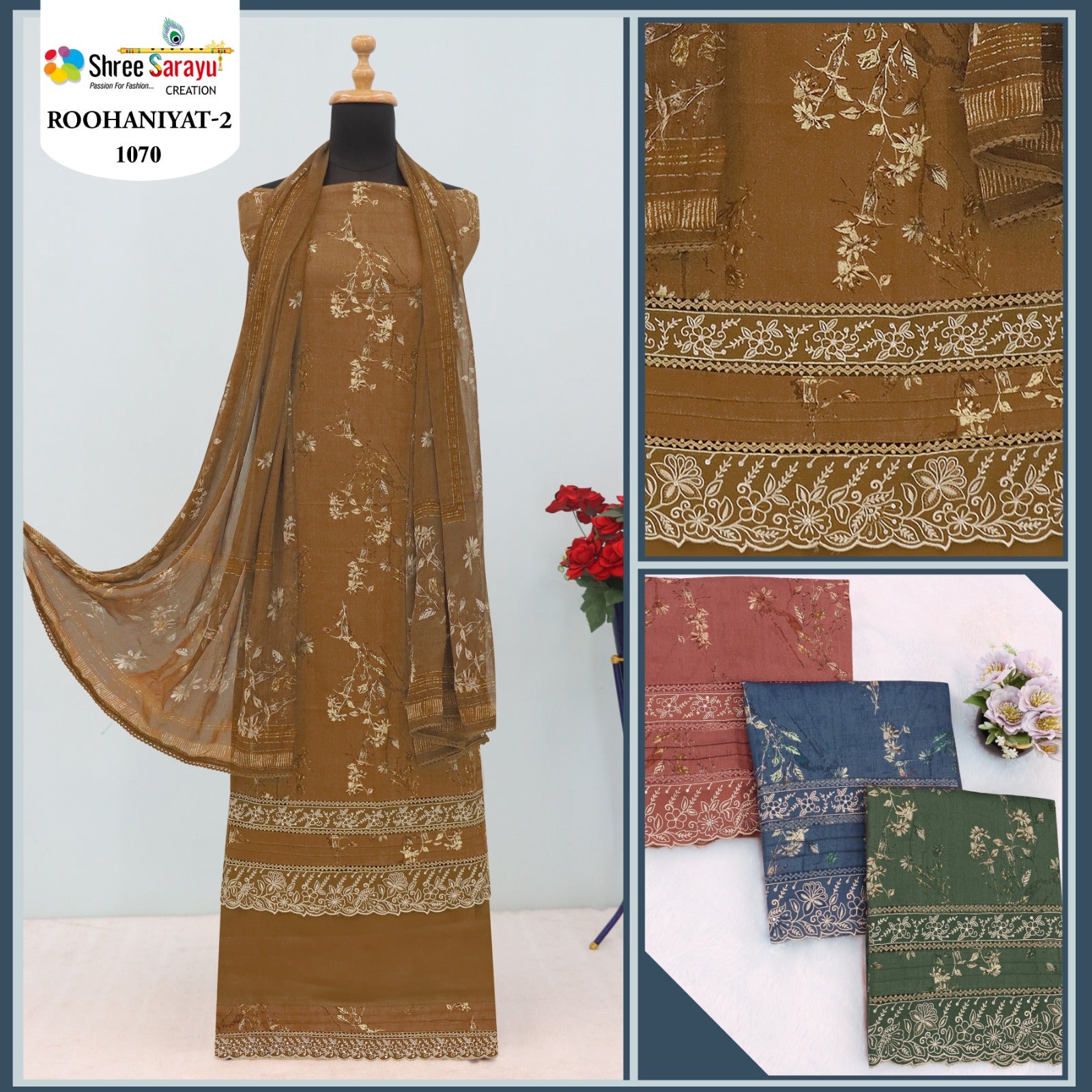 Roohaniyat 2 Shree Sarayu Creation Cotton Salwar Suits Wholesaler India