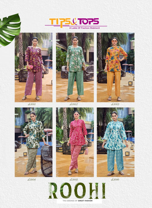 Roohi Tips Tops Vetican Co Ord Set Wholesale Price