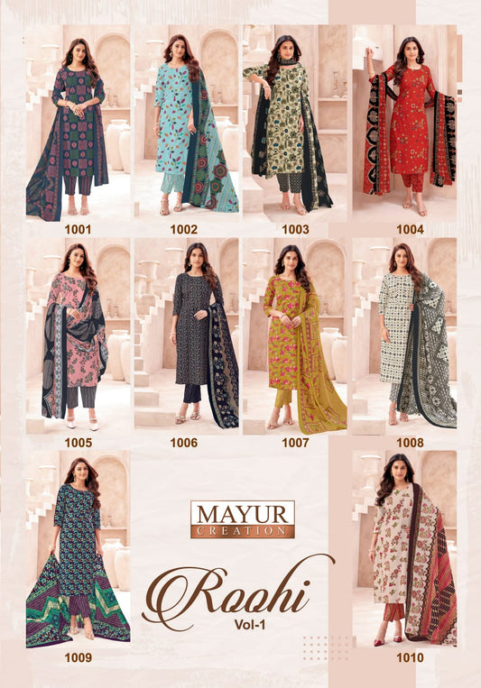 Roohi Vol 1 Mayur Creation Cotton Dress Material Wholesale Price