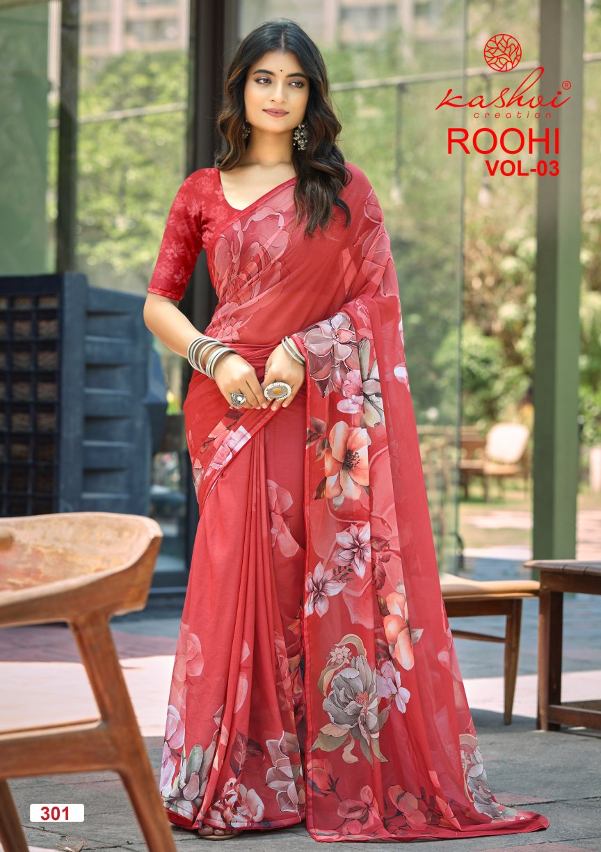 Roohi Vol 3 Kashvi Creation Sarees Wholesaler Gujarat