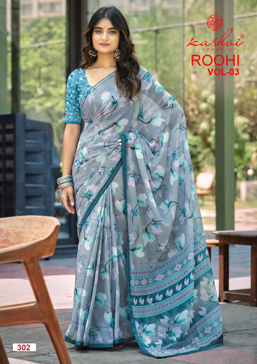 Roohi Vol 3 Kashvi Creation Sarees Wholesaler Gujarat