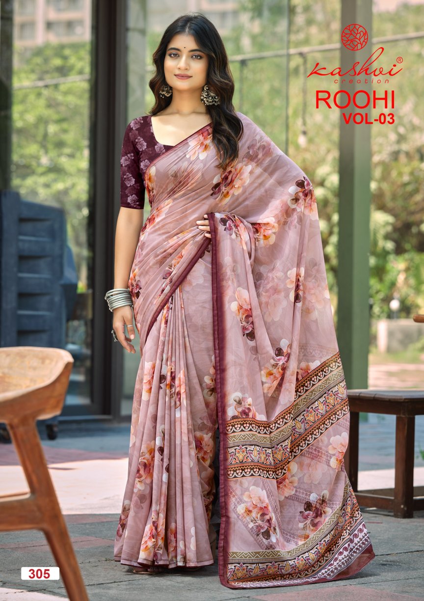 Roohi Vol 3 Kashvi Creation Sarees Wholesaler Gujarat