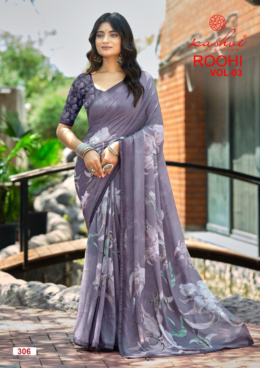 Roohi Vol 3 Kashvi Creation Sarees Wholesaler Gujarat