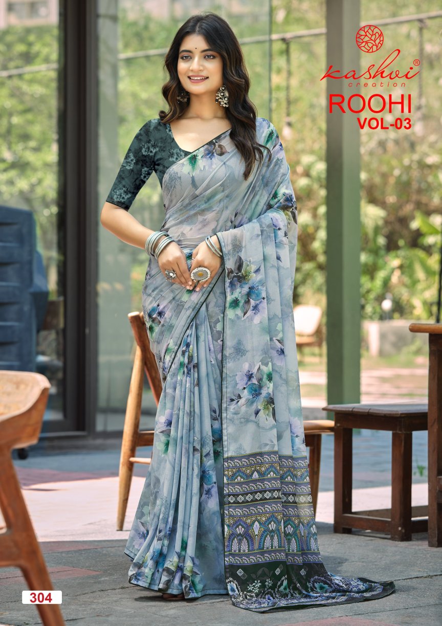 Roohi Vol 3 Kashvi Creation Sarees Wholesaler Gujarat
