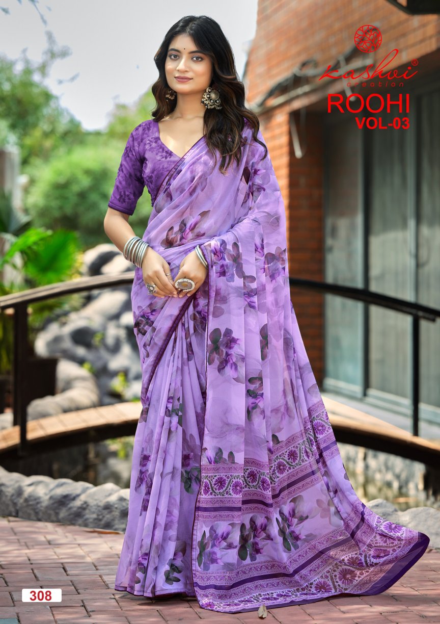 Roohi Vol 3 Kashvi Creation Sarees Wholesaler Gujarat