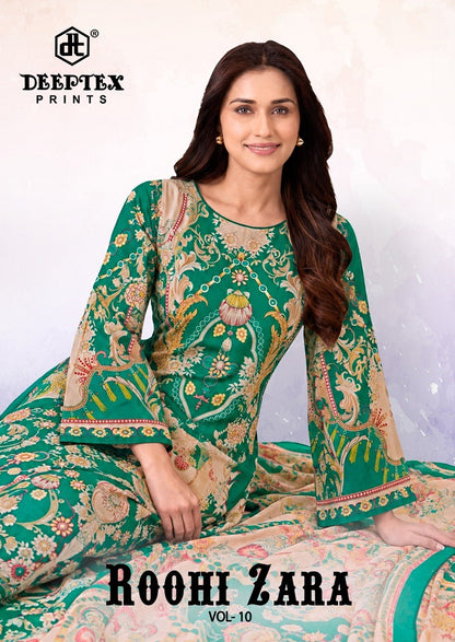 Roohi Zara Vol 10 Deeptex Prints Pure Cotton Karachi Salwar Suits Wholesaler India