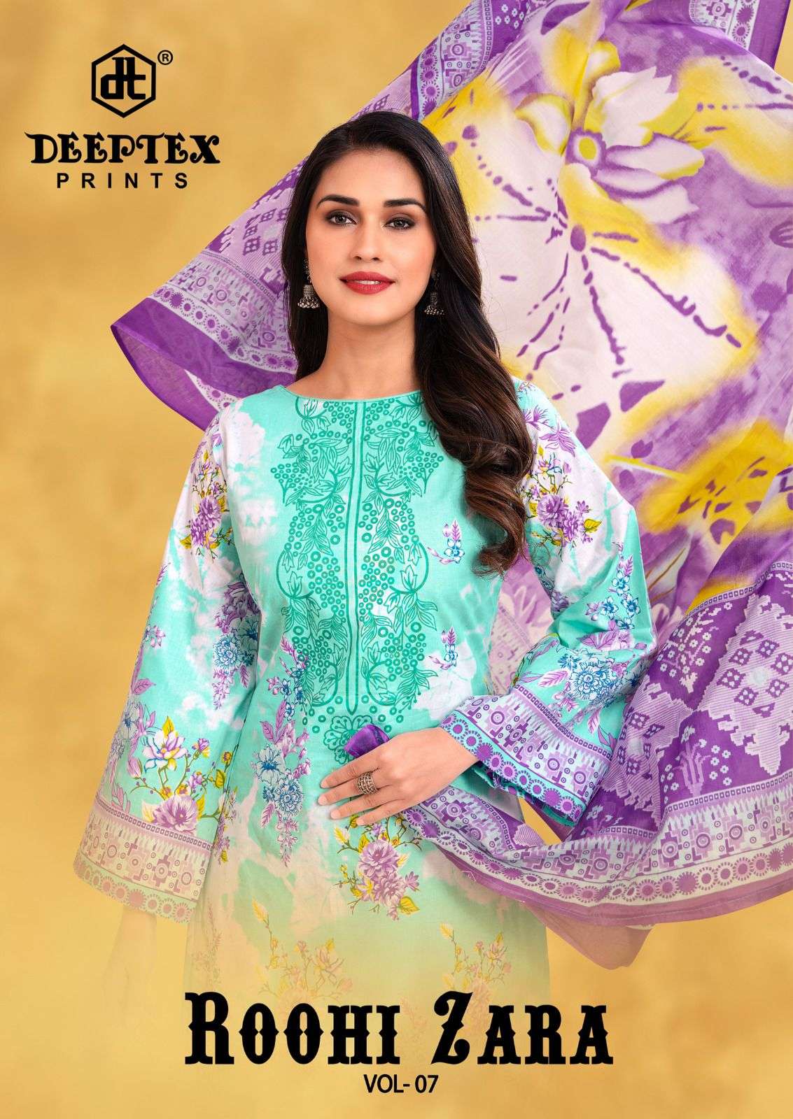 Roohi Zara Vol 7 Deeptex Prints Cotton Karachi Readymade Suits Exporter Ahmedabad