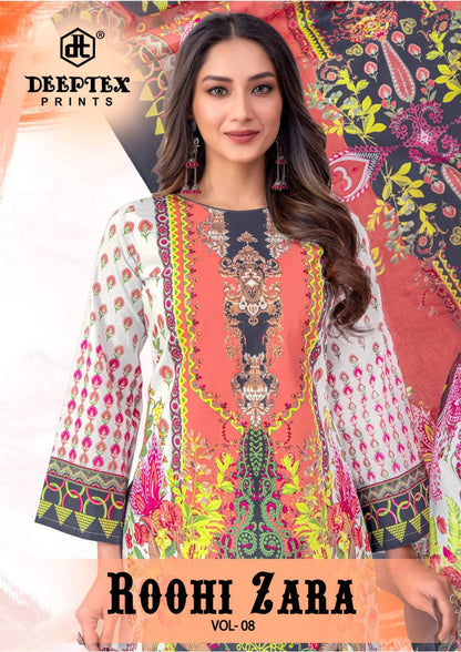 Roohi Zara Vol 8 Deeptex Prints Poplin Cotton Karachi Salwar Suits Manufacturer India