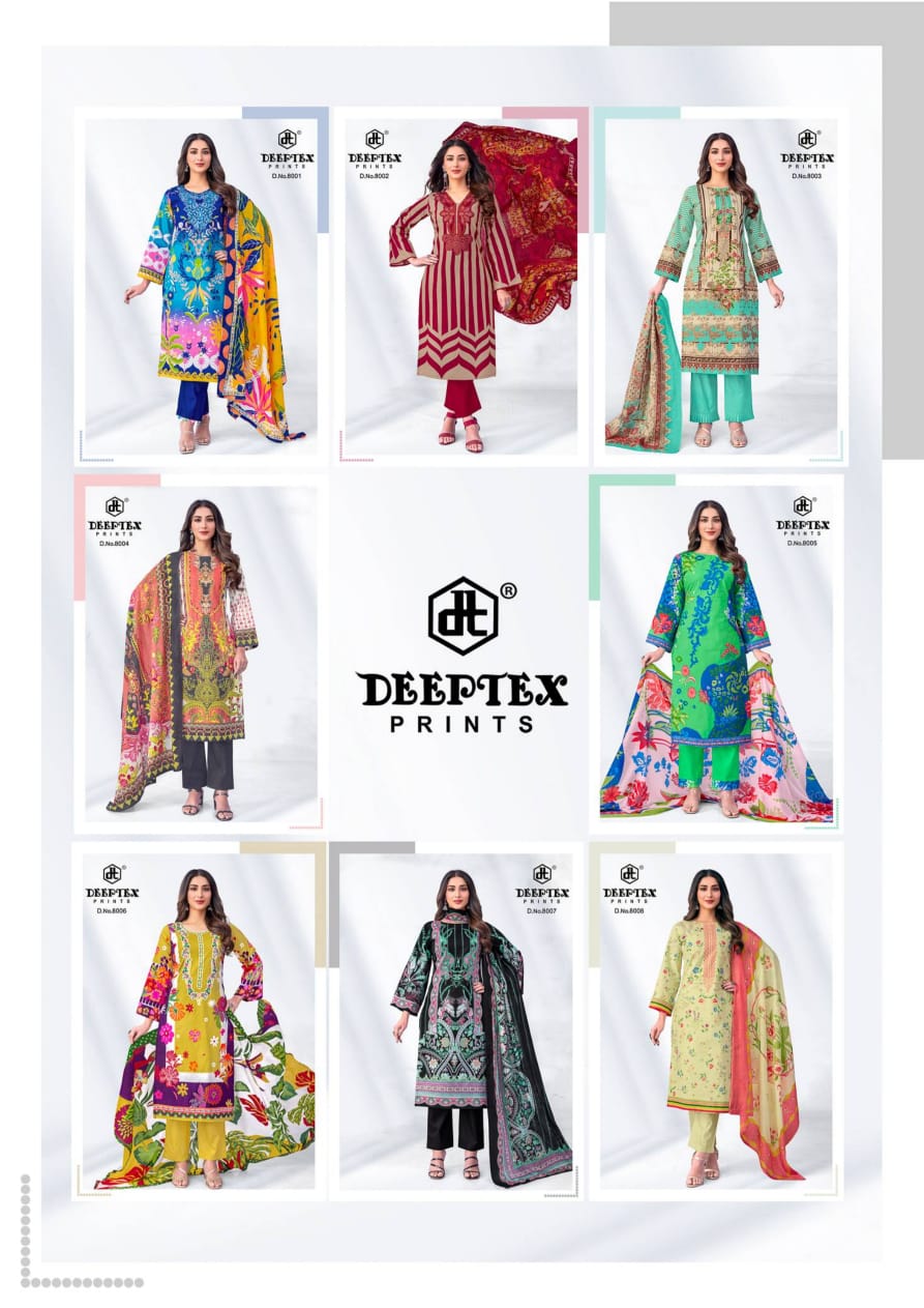 Roohi Zara Vol 8 Deeptex Prints Poplin Cotton Karachi Salwar Suits Manufacturer India