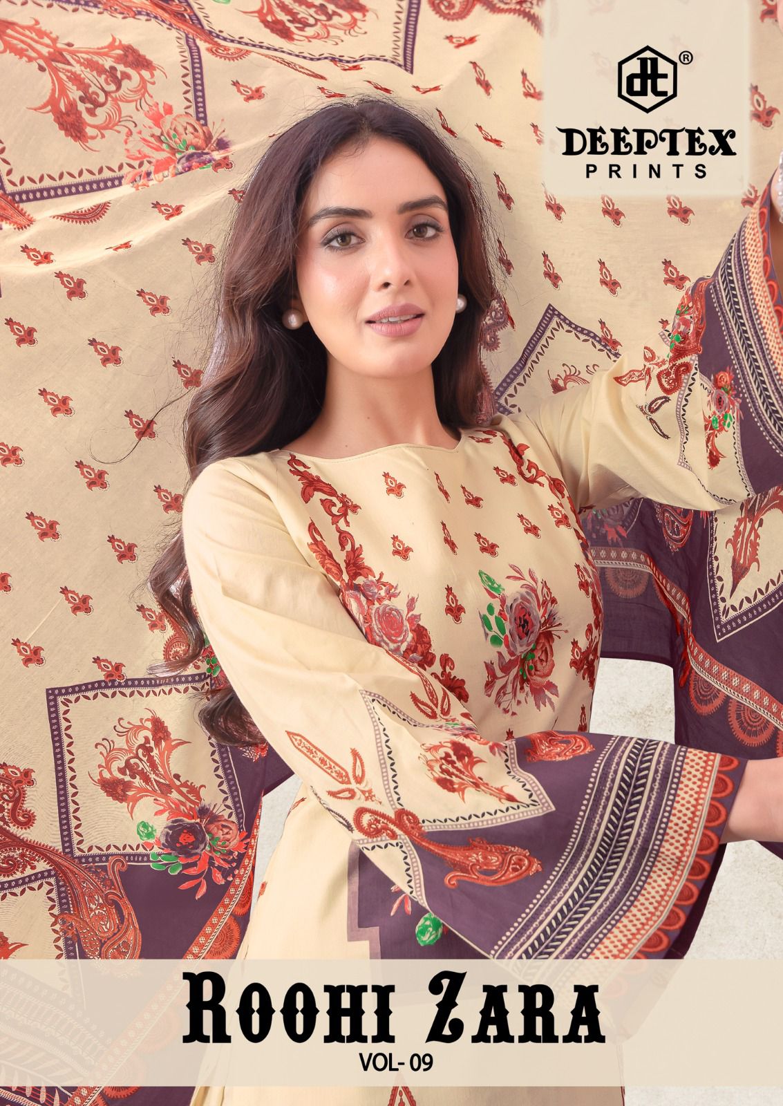 Roohi Zara Vol 9 Deeptex Prints Lawn Cotton Karachi Readymade Suits Exporter