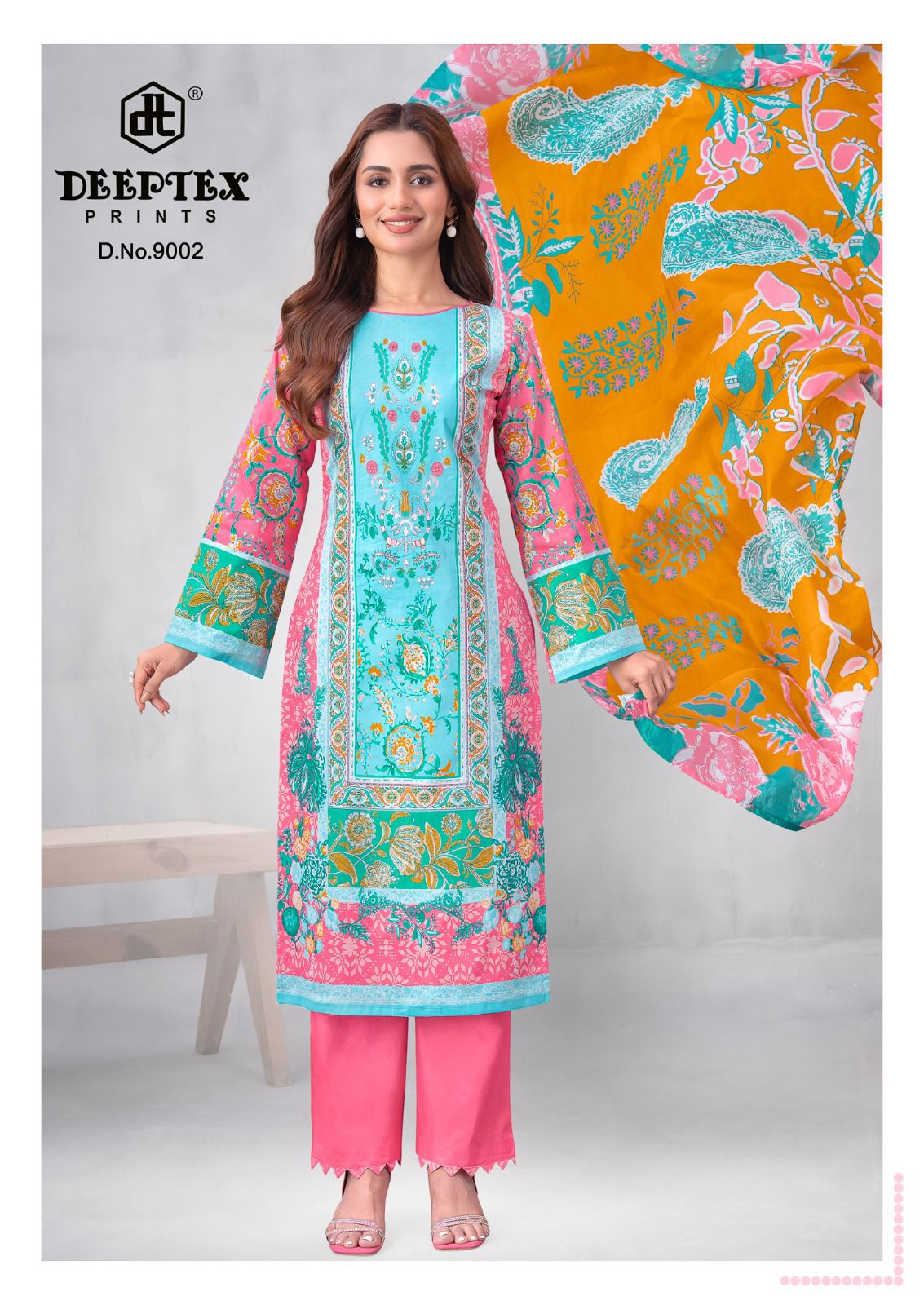 Roohi Zara Vol 9 Deeptex Prints Lawn Cotton Karachi Salwar Suits Supplier Ahmedabad