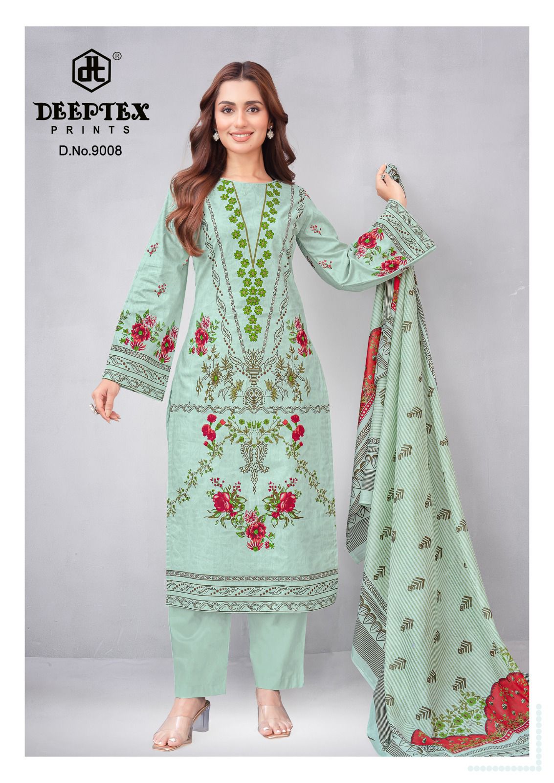 Roohi Zara Vol 9 Deeptex Prints Lawn Cotton Karachi Salwar Suits Supplier Ahmedabad