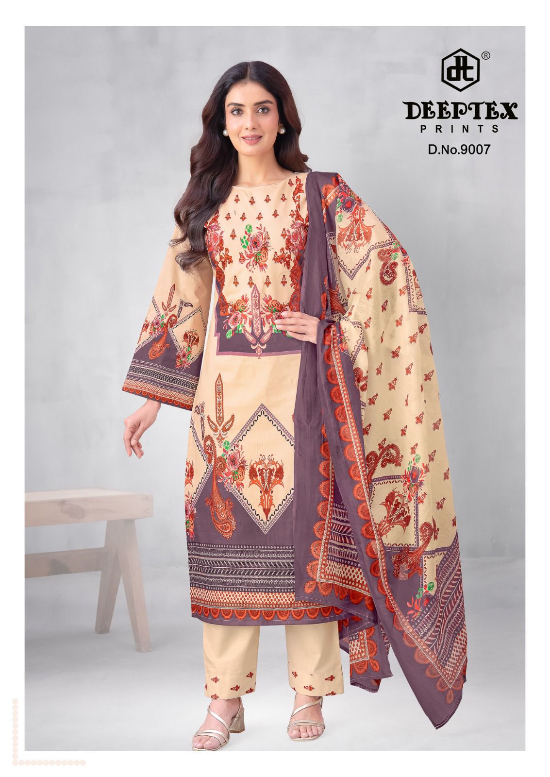 Roohi Zara Vol 9 Deeptex Prints Lawn Cotton Karachi Salwar Suits Supplier Ahmedabad