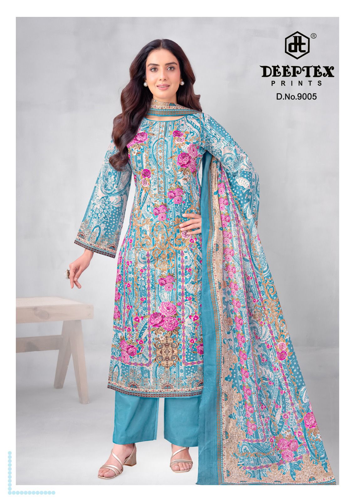 Roohi Zara Vol 9 Deeptex Prints Lawn Cotton Karachi Salwar Suits Supplier Ahmedabad