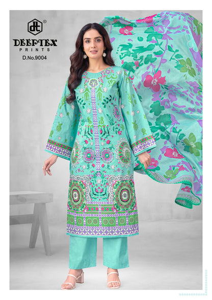 Roohi Zara Vol 9 Deeptex Prints Lawn Cotton Karachi Salwar Suits Supplier Ahmedabad