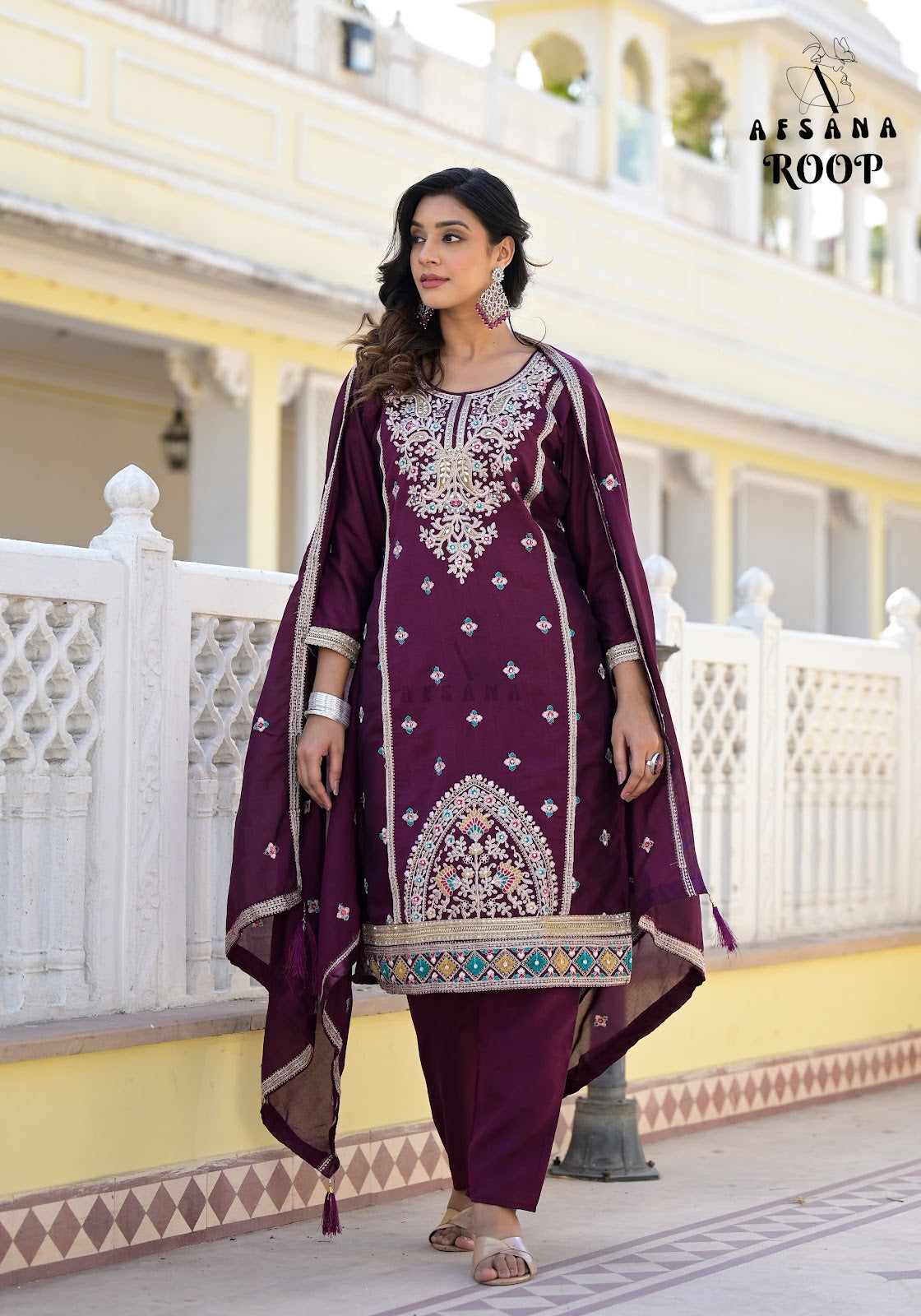 Roop Afsana Vichitra Readymade Pant Style Suits