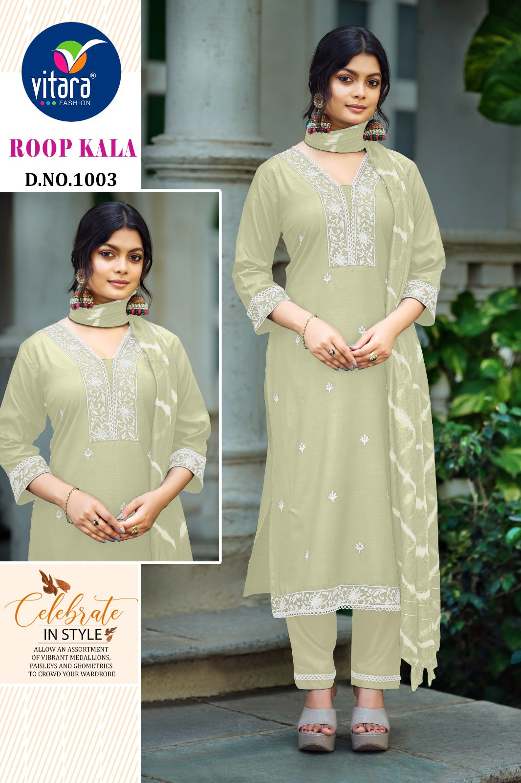 Roop Kala Vitara Cotton Slub Readymade Pant Style Suits Manufacturer Ahmedabad