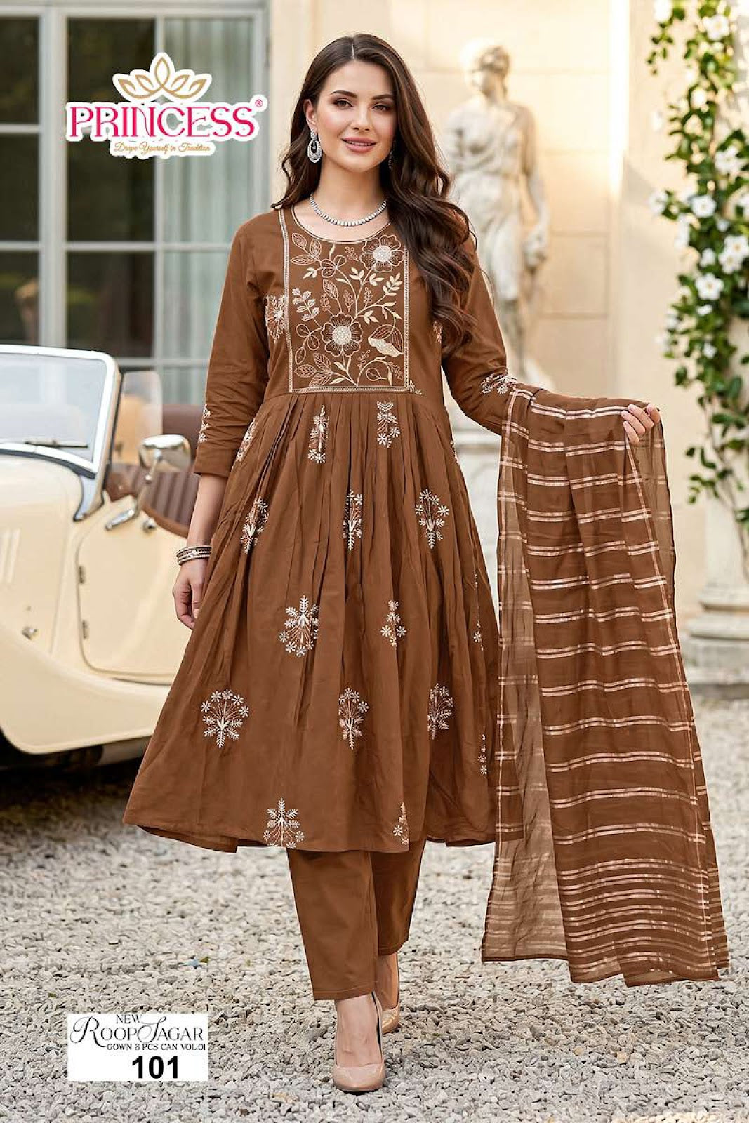 Roop Sagar Vol 1 Princess Creation Heavy Reyon Readymade Anarkali Suits Exporter India